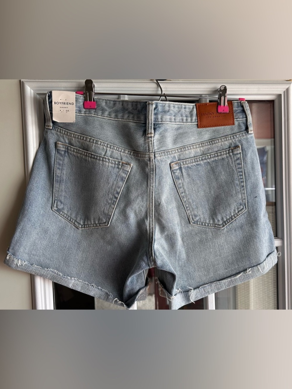 Lucky Brand Boyfriend Denim Shorts - Size 6/28 - Distressed High Rise - Picture 3 of 6